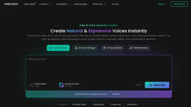 FineVoice interface preview