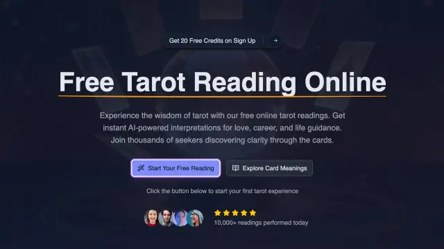 Vista previa de la interfaz de TarotGuide