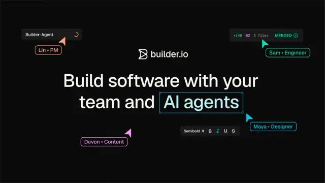 Prévia da interface do Builder.io