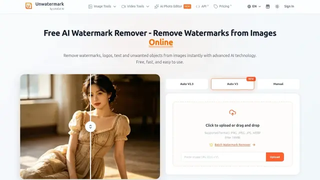 Unwatermark AI interface preview