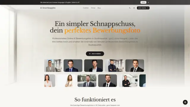 AI Application Photo interface preview